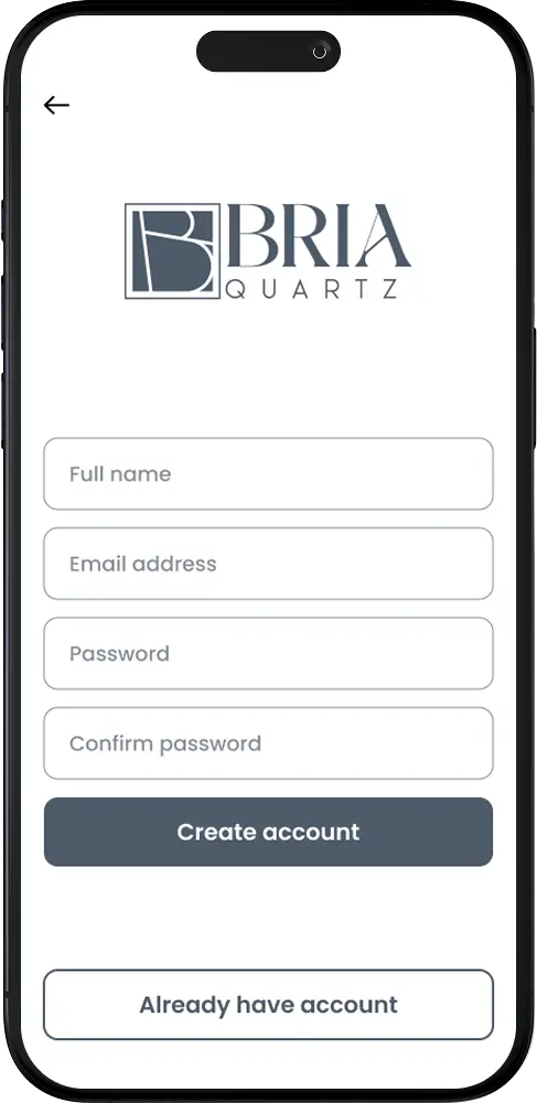 Bria Pattern Lab Create Account Screen Image