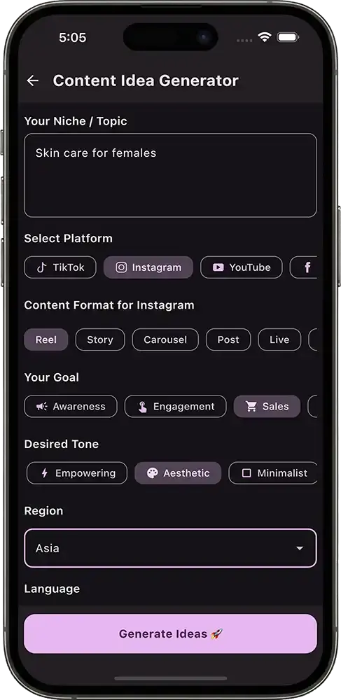 Content Ideas Generator