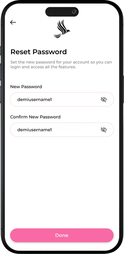 Eslate Sales by Wings Reset Password Screen Image