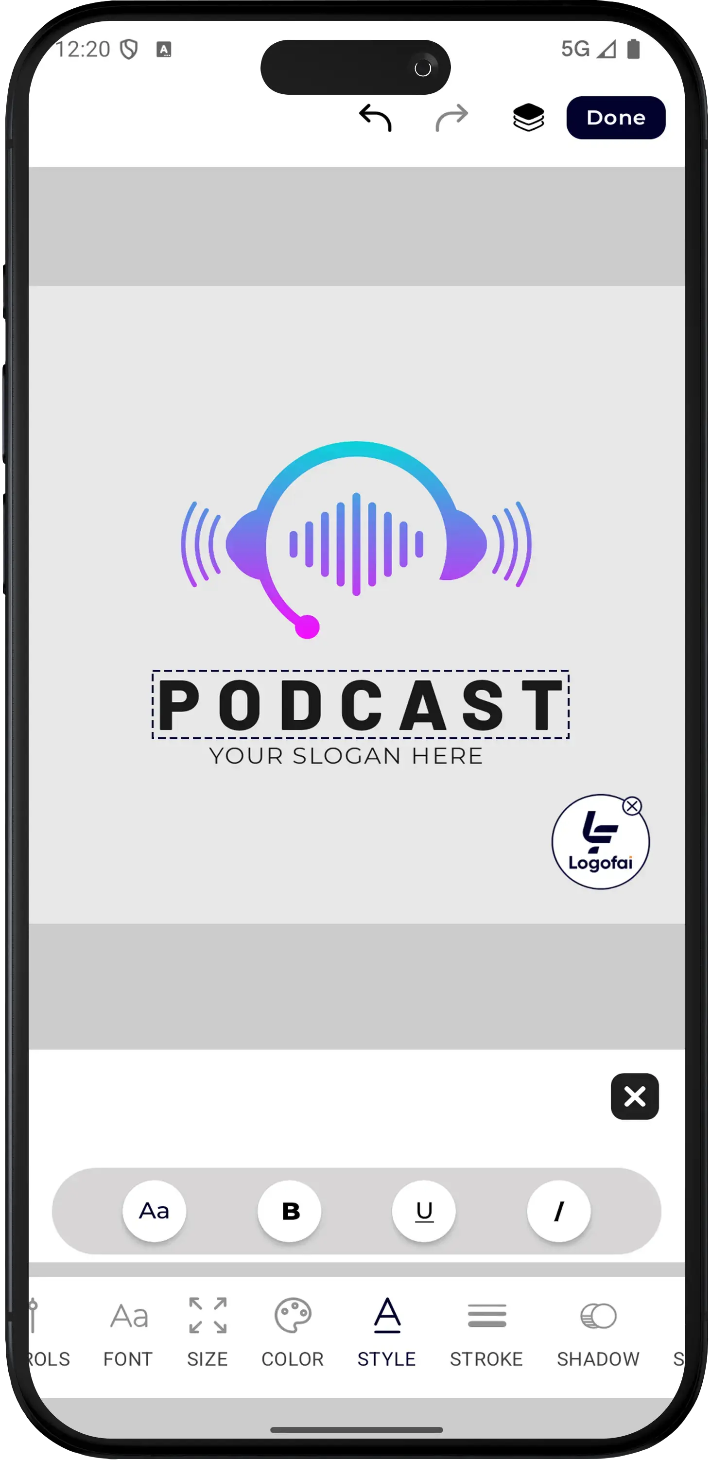 Logo Editor Icon Adjustment