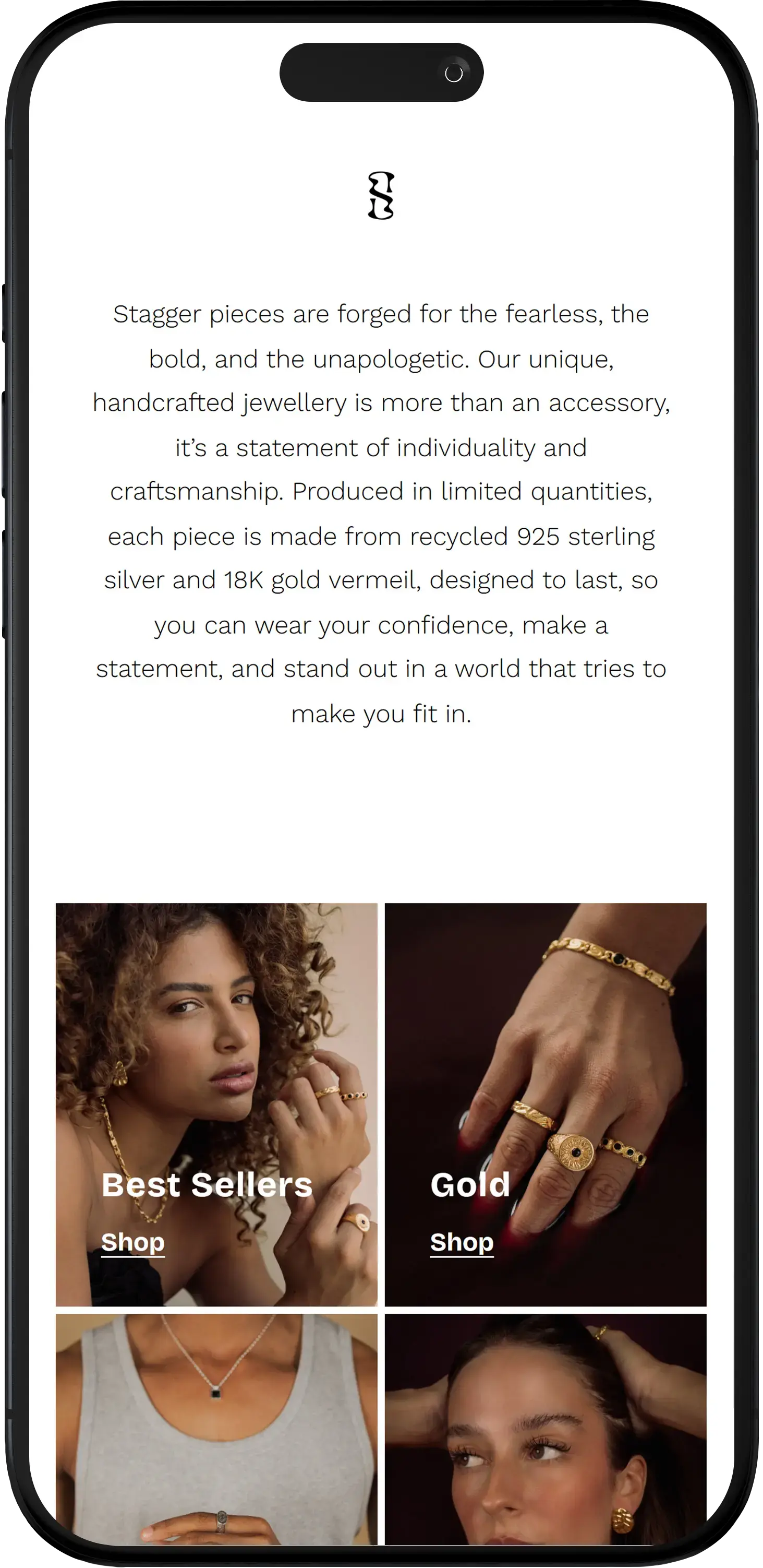 Stagger Homepage Mobile View