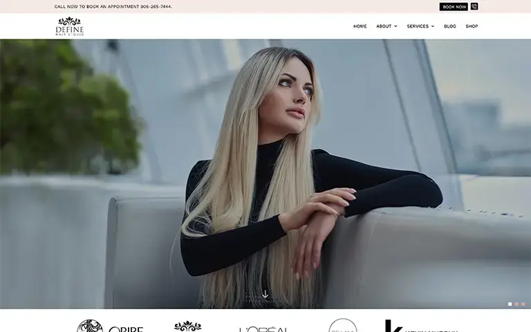 Define Hair Studio Website Cover