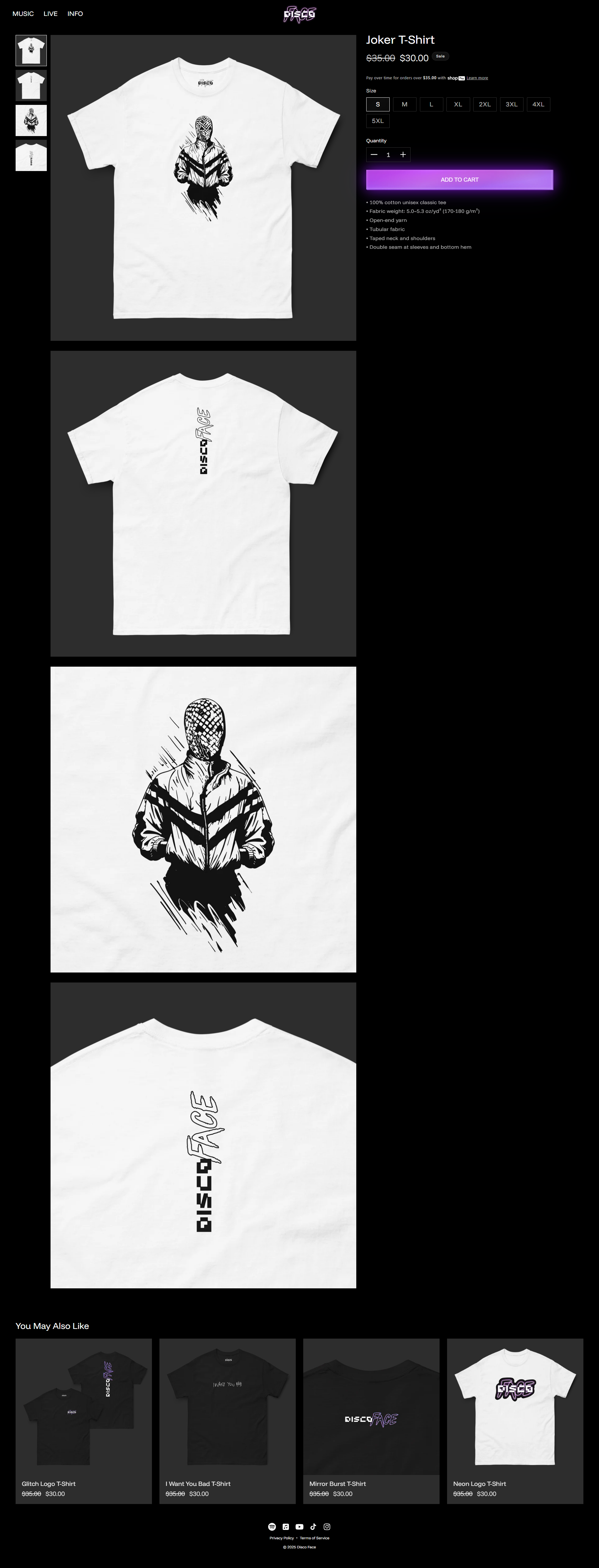 Disco Face Product Page Complete View