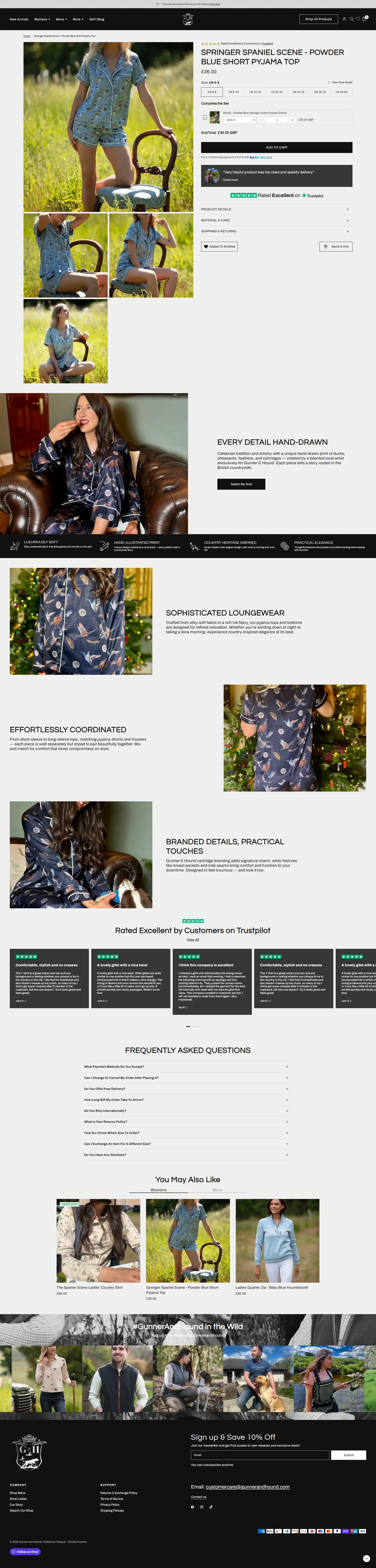 Gunner & Hound Product Page - Desktop