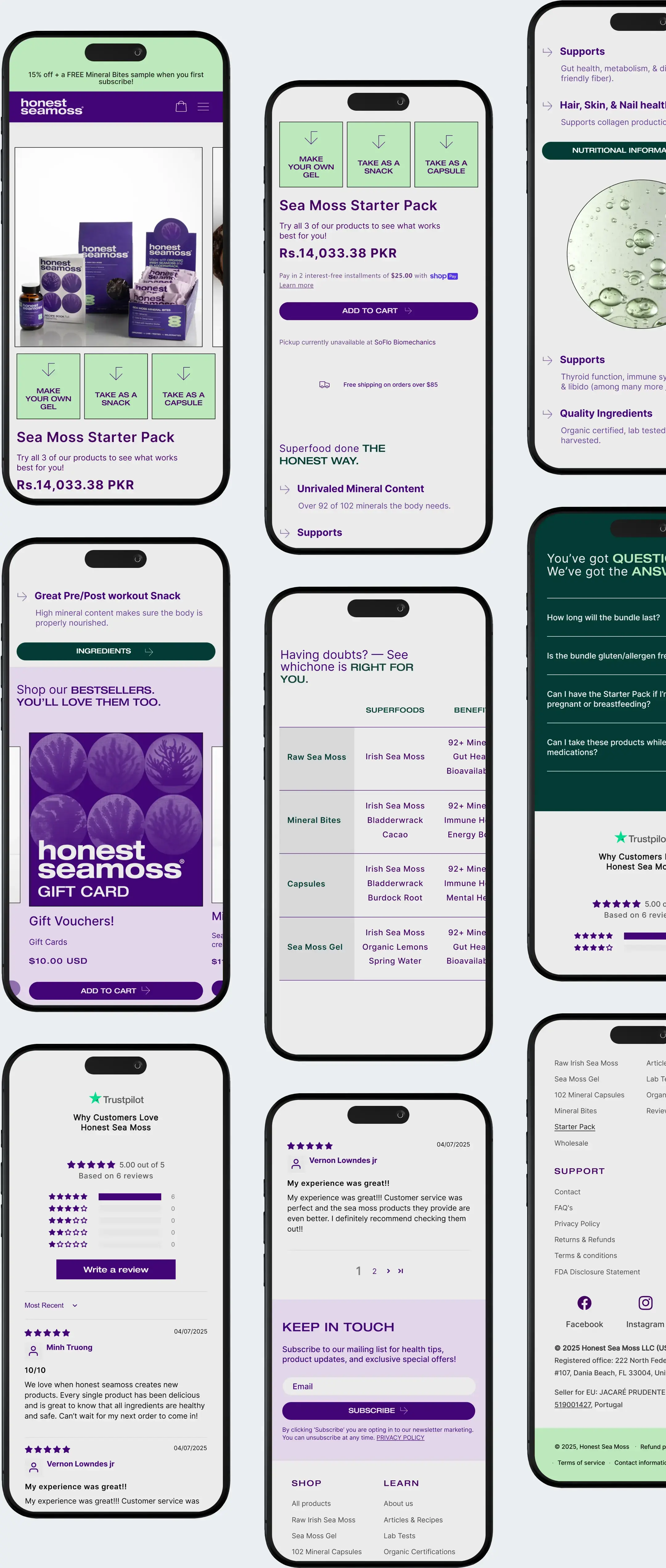 Honest Sea Moss Product Page - Mobile