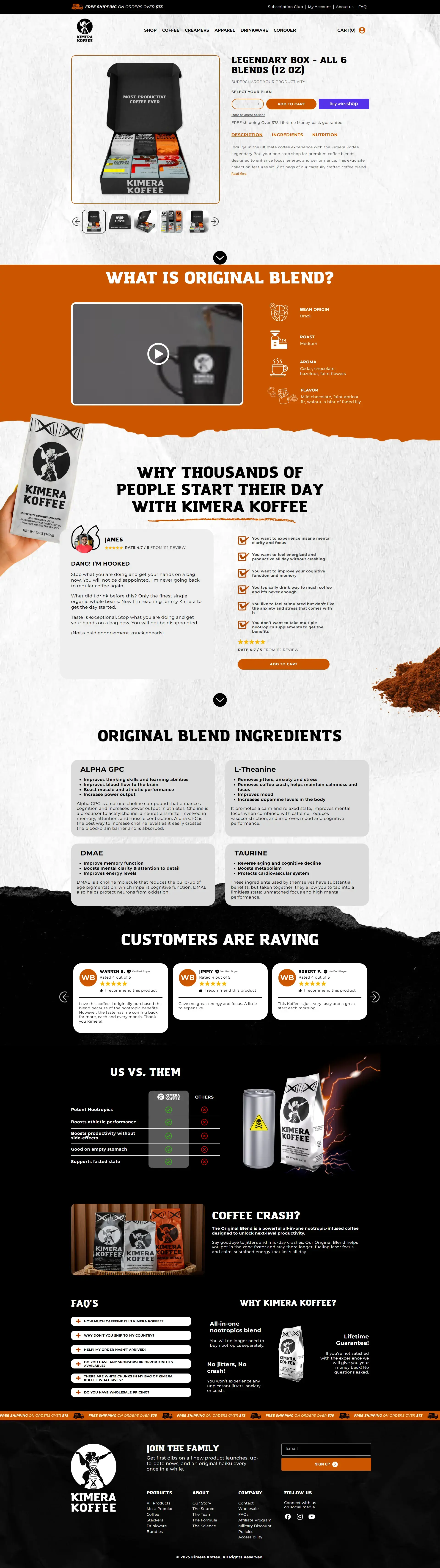 Kimera Koffee Product Page - Desktop