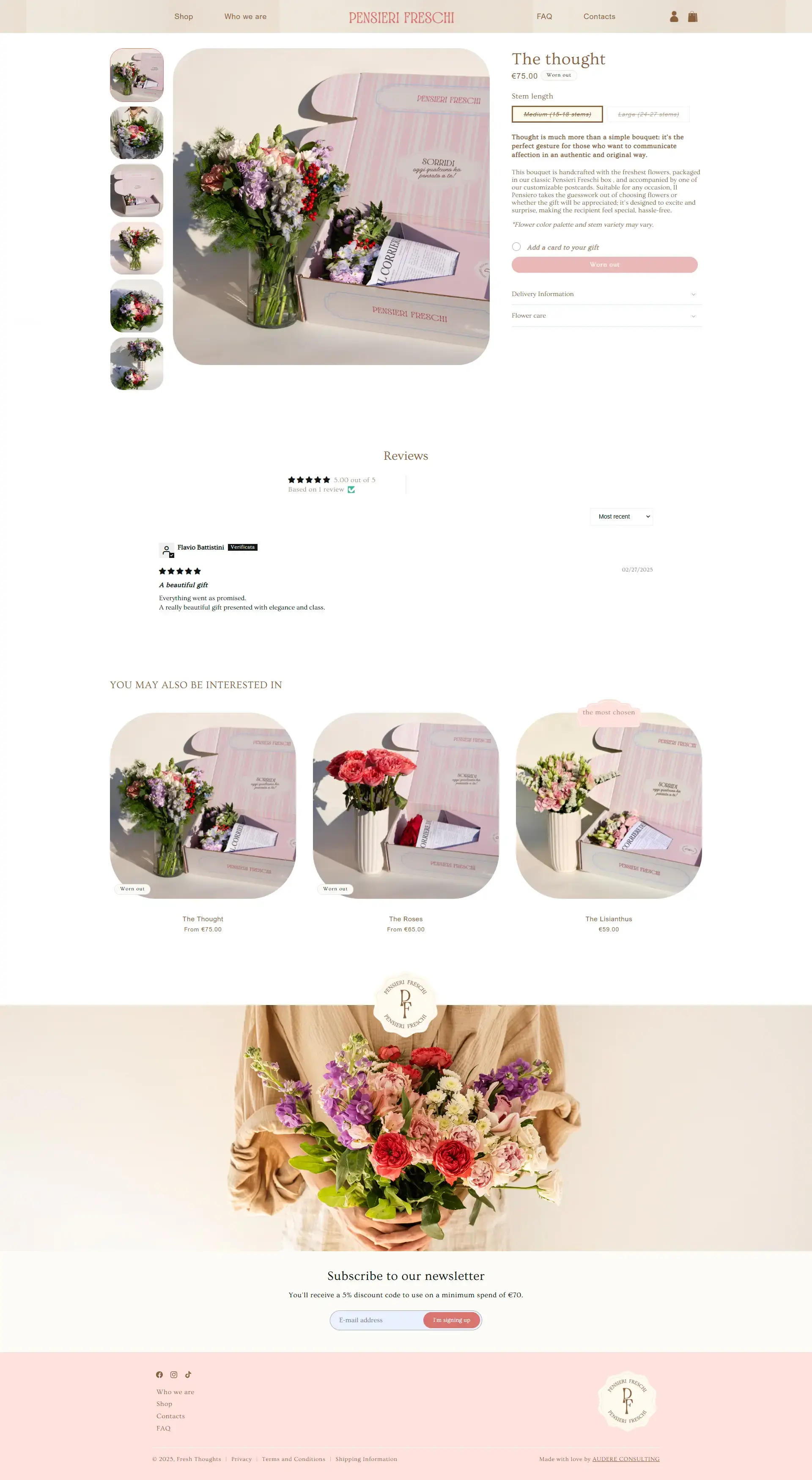 Pensieri Freschi Product Page Complete View