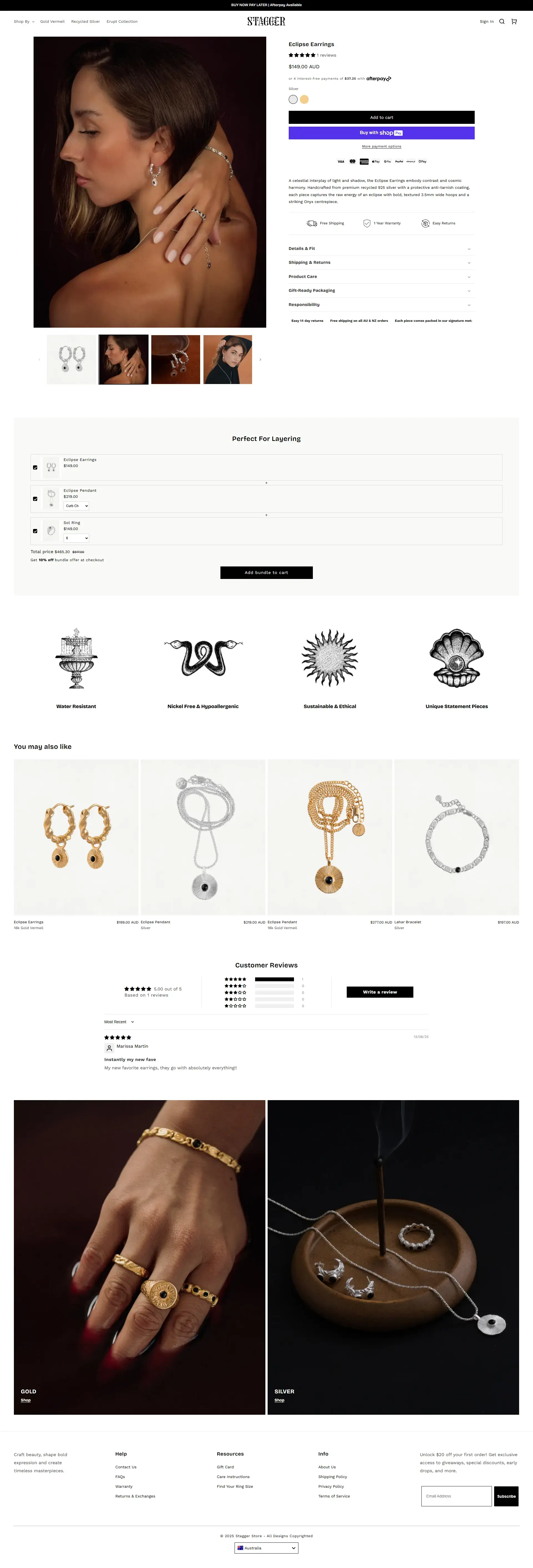Stagger Product Page Complete View