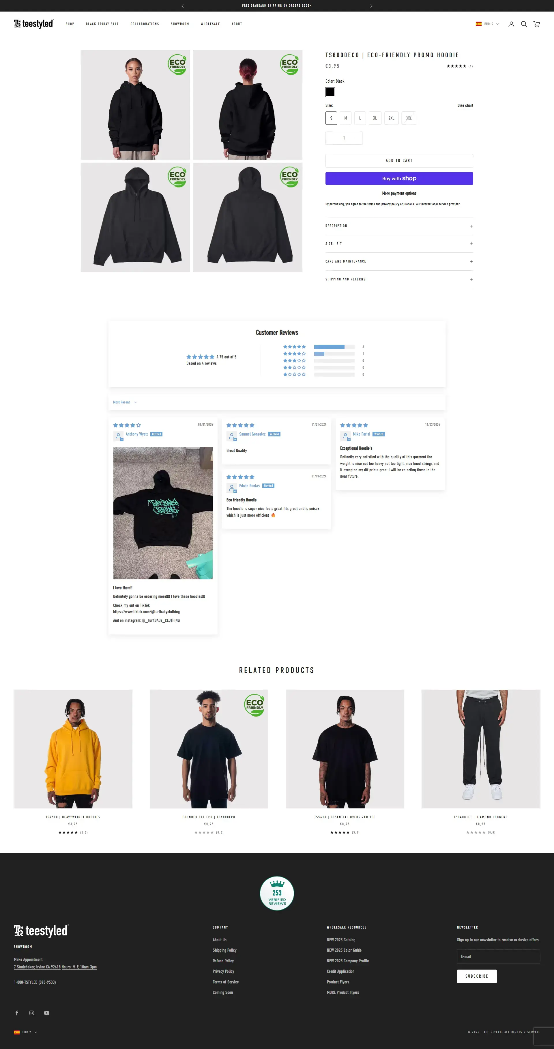 Tee Styled Product Page — Desktop