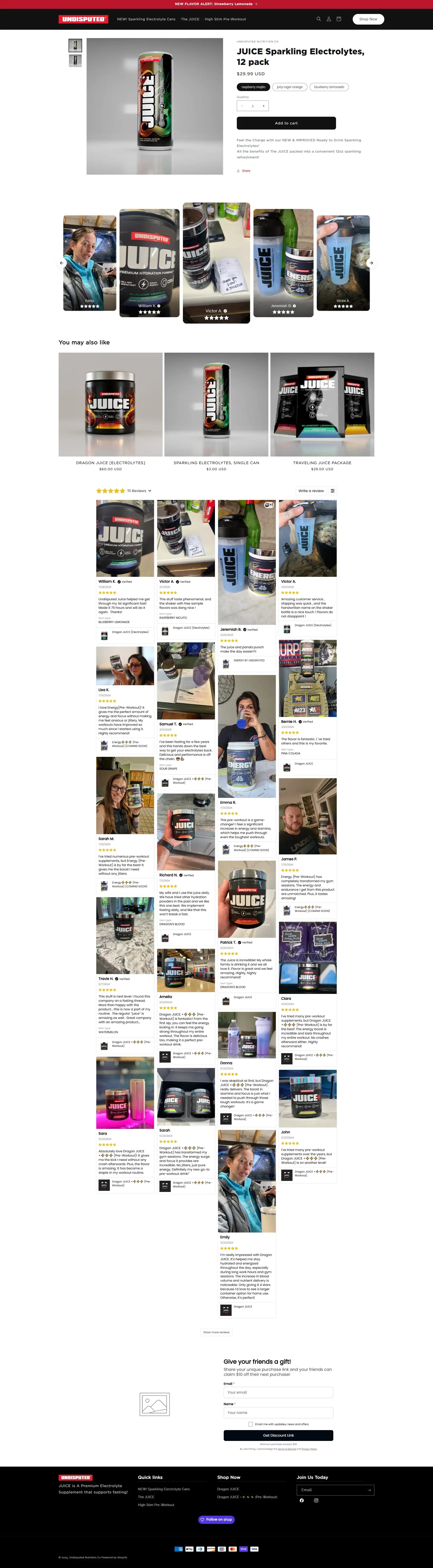 Undisputed Nutrition Product Page Complete View