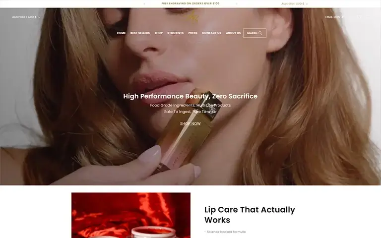 Amplified Beauty Shopify Website Cover