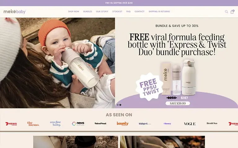 Mekebaby Shopify Website Cover